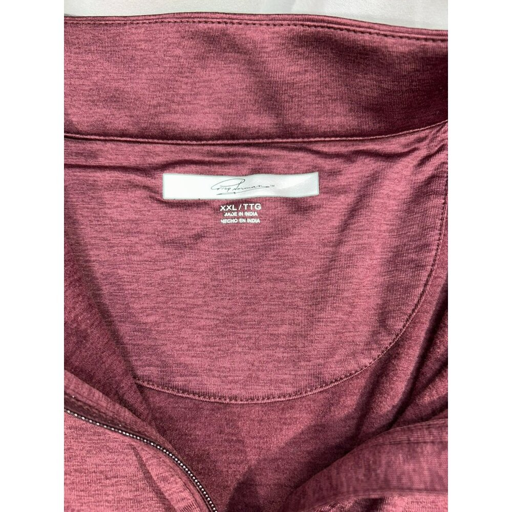 Greg Norman XXL Burgundy 1/4 Zip Pullover Long Sleeve Shirt Shark Logo Golf & Ca - Picture 4 of 6